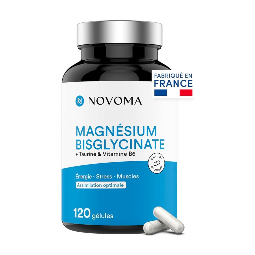 Flacon de magnesium bisglycinate de la marque Novoma