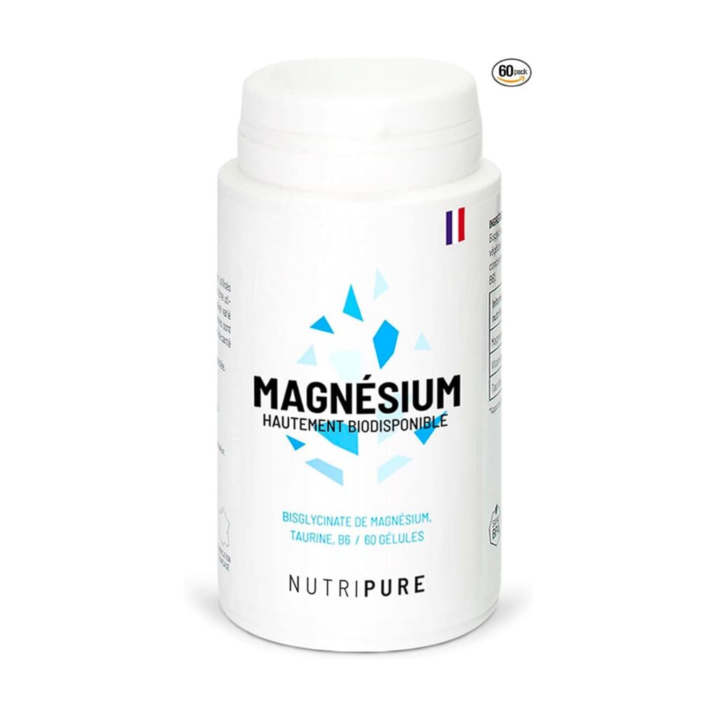 Flacon de magnesium bisglycinate de la marque Nutripure