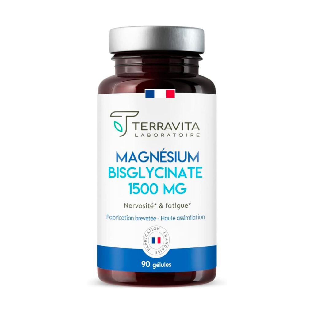 Flacon de magnesium bisglycinate de la marque Terravita